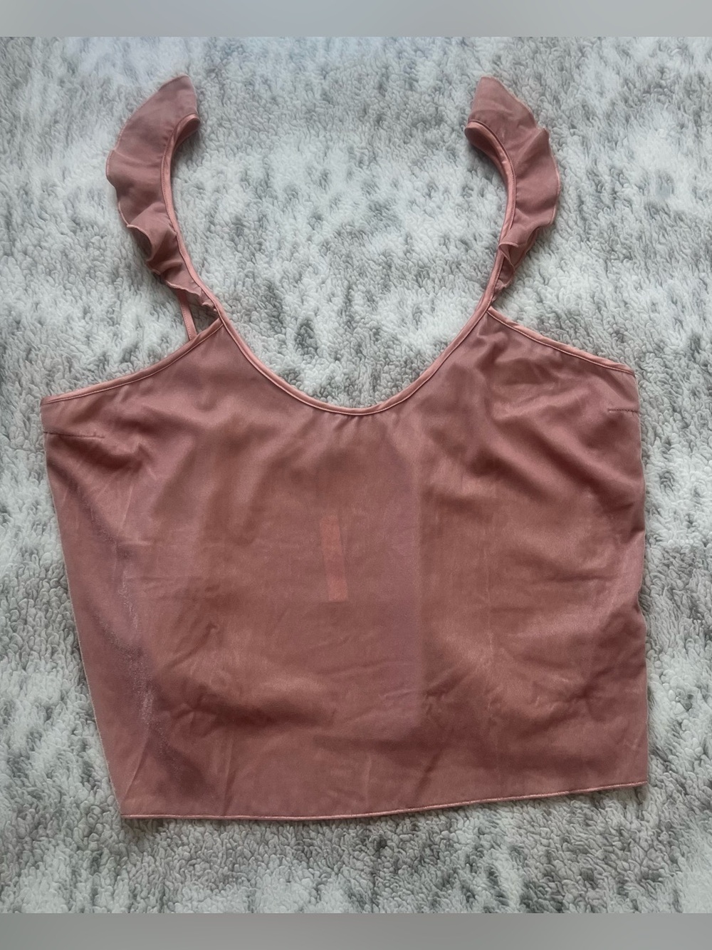 Victoria's Secret Pink Ruffle Strap Crop Top